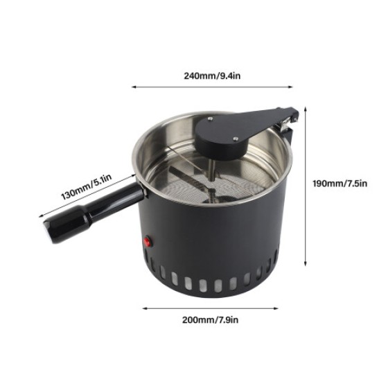 ステンレス製コーヒー豆クーラー、17W、200x240x190mm、USプラグ